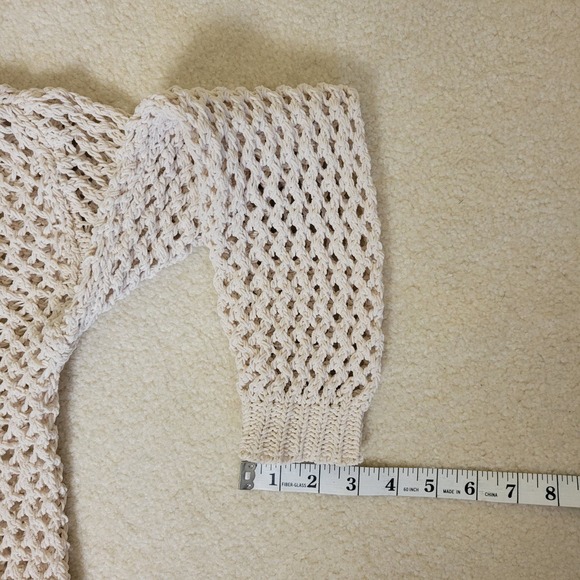 Nicole Miller Artelier Crochet Drawstring Hood Stretchy Long Sleeve Top Size XS - Picture 13 of 14